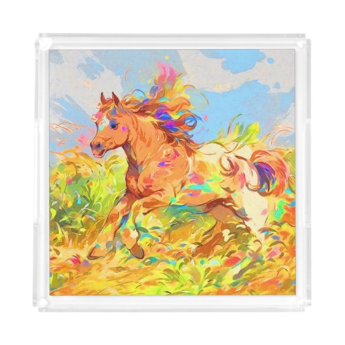 Galloping Pony _ Childrens Book Art Acrylic Tray