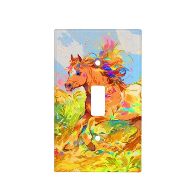 Galloping Pony - Children's Book Art Light Switch Cover (Front)