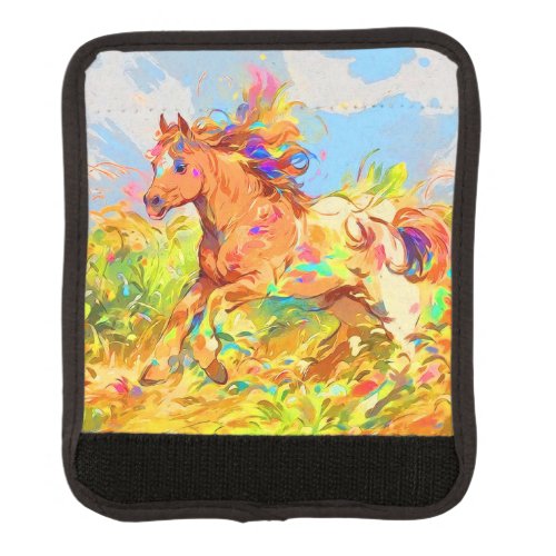 Galloping Pony _ Childrens Book Art Luggage Handle Wrap