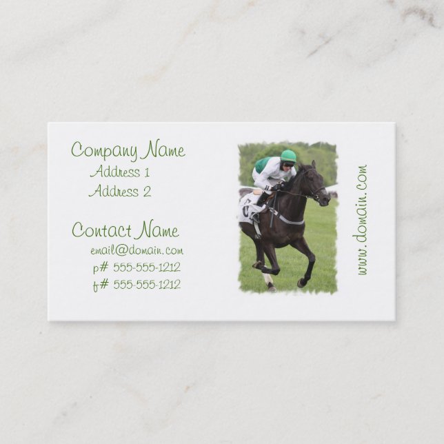 Galloping Race Horse Business Cards (Front)