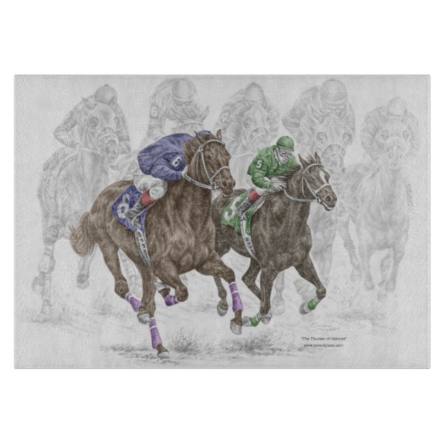 Galloping Race Horses Cutting Board (Front)
