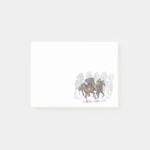 Galloping Race Horses Post_it Notes