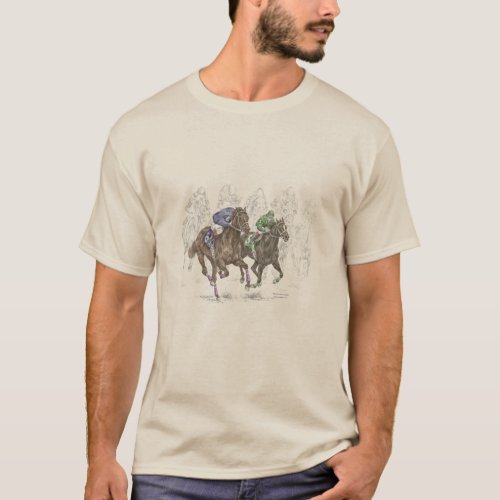 Galloping Race Horses T_Shirt