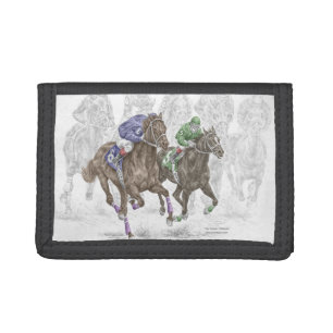 Galloping Race Horses Tri-fold Wallet