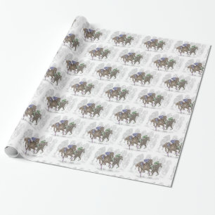 Galloping Race Horses Wrapping Paper