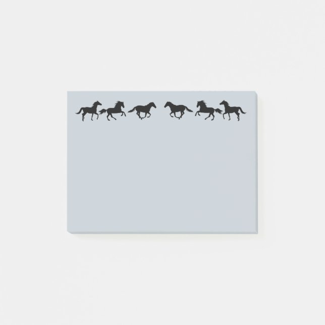 Galloping Running Horses Farm Animal Graphic Art Post-it Notes (Front)