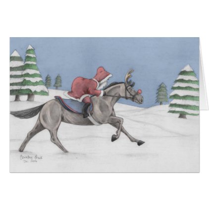 Galloping Santa Card
