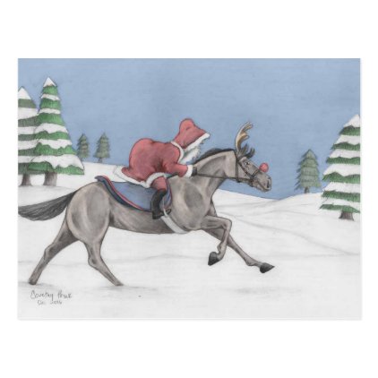 Galloping Santa Postcard