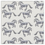 Galloping Shire Draft Horses Fabric