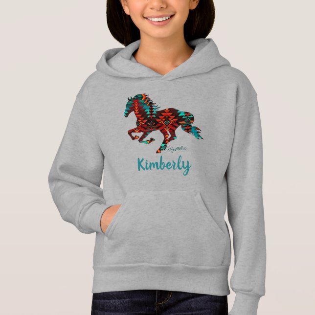 Galloping Southwest Horse Silhouette Hoodie (Front)