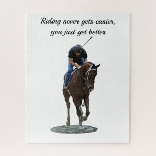 Galloping Thoroughbred Horse And Rider Puzzle
