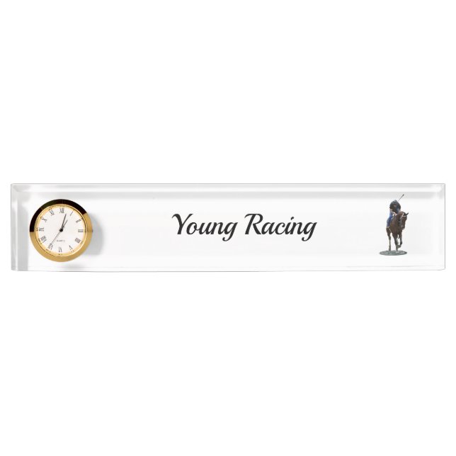 Galloping Thoroughbred Horse Desk Nameplate (Front)
