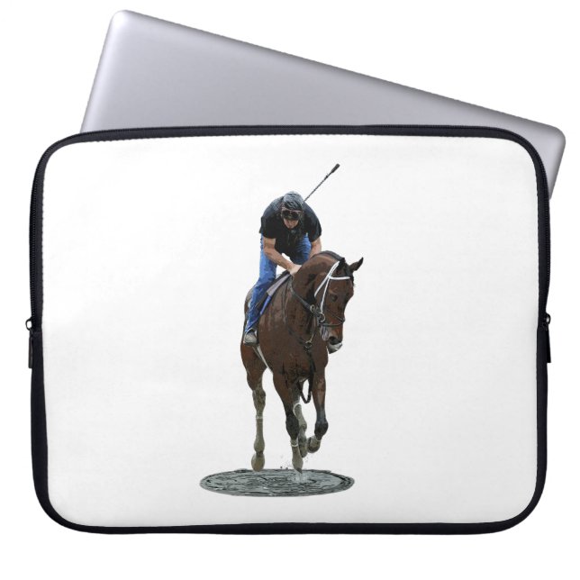 Galloping Thoroughbred Horse Laptop Sleeve (Front)