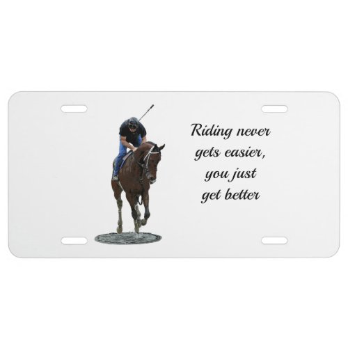Galloping Thoroughbred Horse License Plate