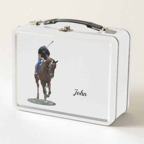 Galloping Thoroughbred Horse Metal Lunchbox