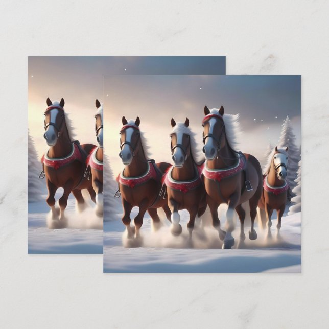 Galloping Through the Snow: Santa’s Magical Horses Invitation (Front/Back)