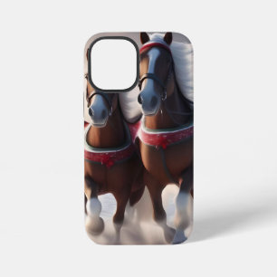 Galloping Through the Snow: Santa’s Magical Horses iPhone 12 Mini Case