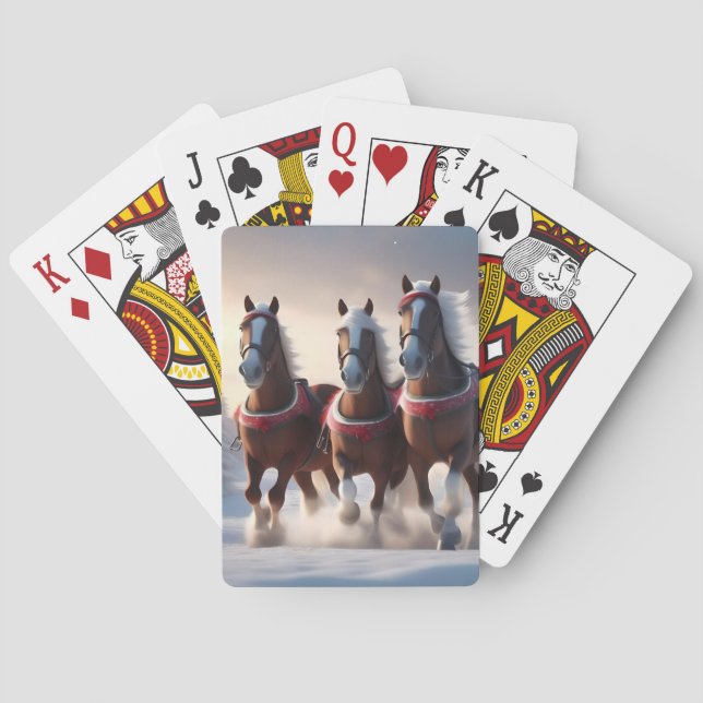 Galloping Through the Snow: Santa’s Magical Horses Poker Cards (Back)