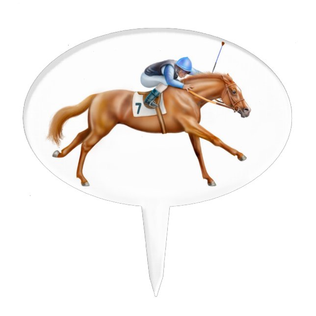 Galloping Throughbred Race Horse Cake Pick (Front)