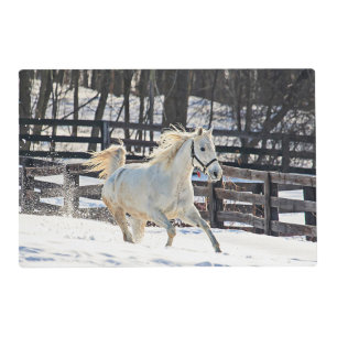 Galloping White Horse Placemat