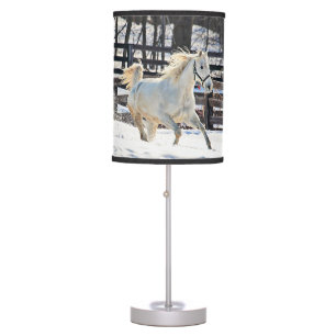 Galloping White Horse Table Lamp