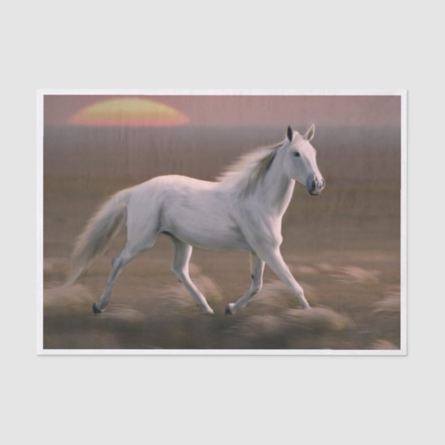 Galloping White Horse Tissue Paper (Front)