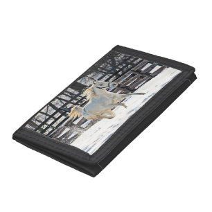 Galloping White Horse Trifold Wallet
