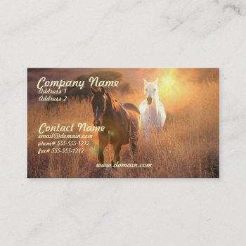 Galloping Wild Horses Business Card by HorseStall at Zazzle