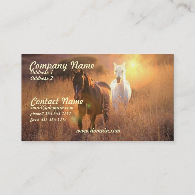 Galloping Wild Horses Business Card (Front)