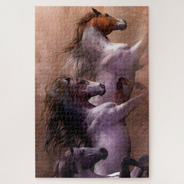 Galloping Wild Horses Jigsaw Puzzles (Vertical)