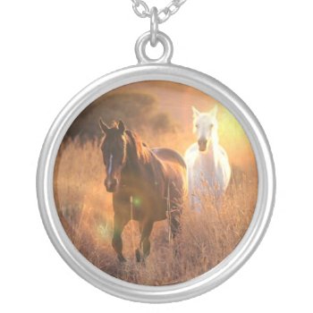 Galloping Wild Horses Necklace by HorseStall at Zazzle