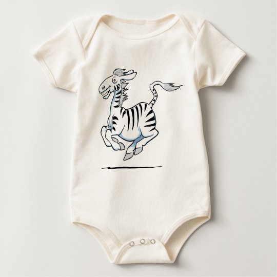 Galloping Zebra Baby Bodysuit