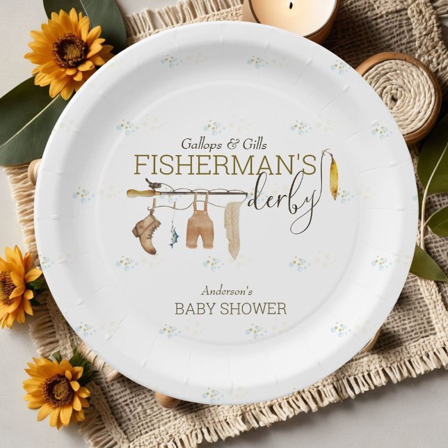 Gallops And Gills Fisherman's Derby Baby Shower  Paper Plates (Creator Uploaded)