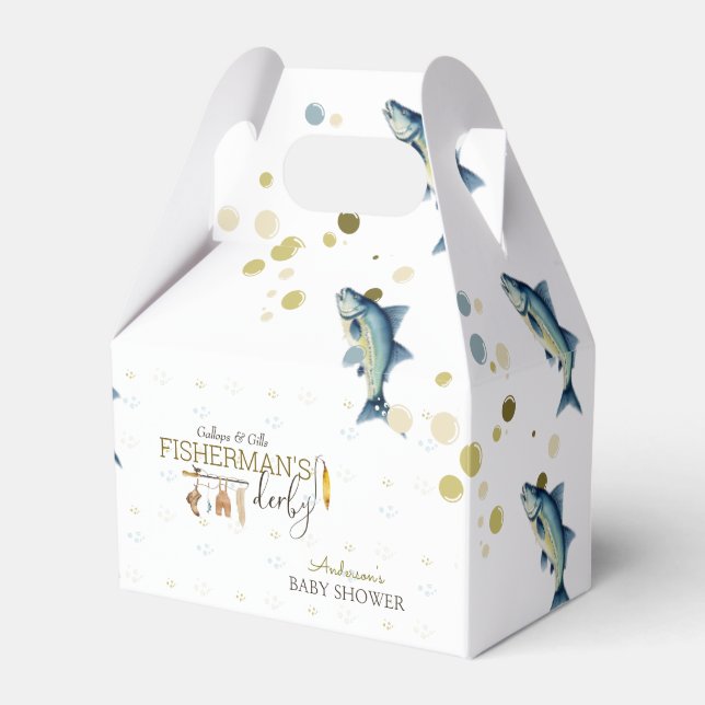 Gallops & Gills Fisherman's Derby Baby Shower  Favor Boxes (Front Side)