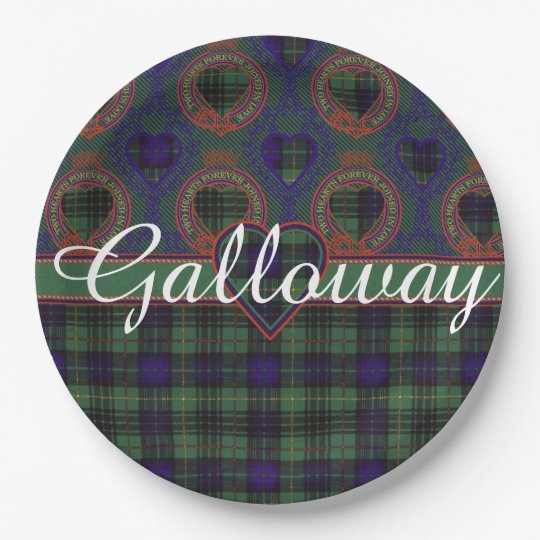 Galloway clan Plaid Scottish kilt tartan Paper Plate