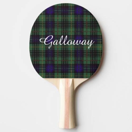 Galloway clan Plaid Scottish kilt tartan Ping Pong Paddle