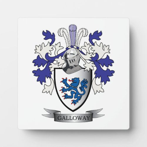 Galloway Family Crest Coat of Arms Plaque