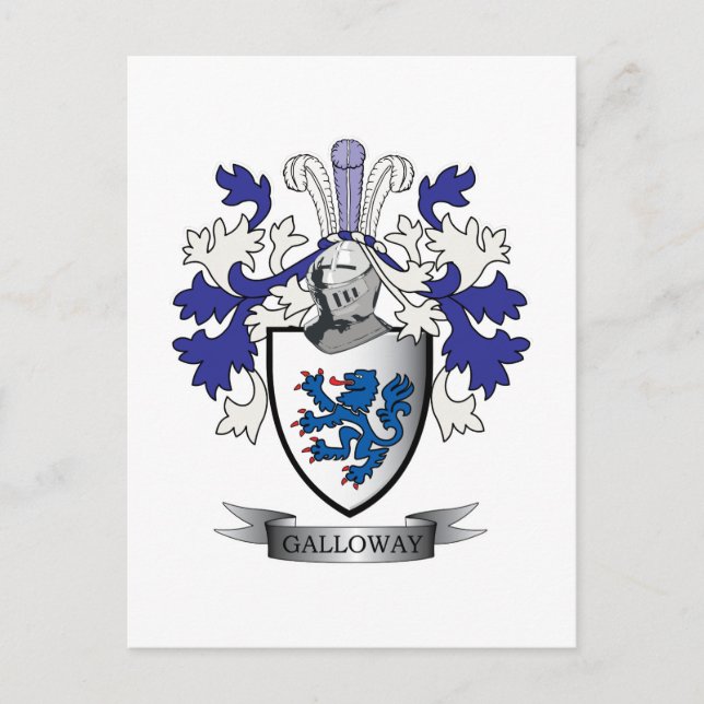 Galloway Family Crest Coat of Arms Postcard (Front)