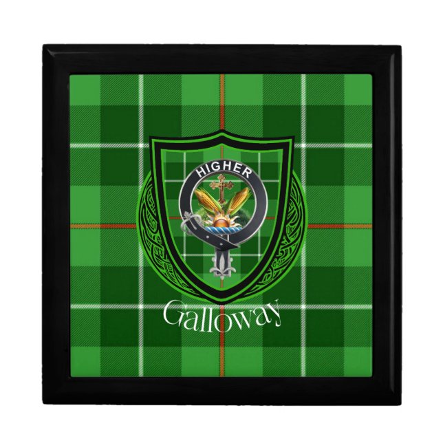 Galloway Scottish Clan Tartan & Crest Gift Box (Front)