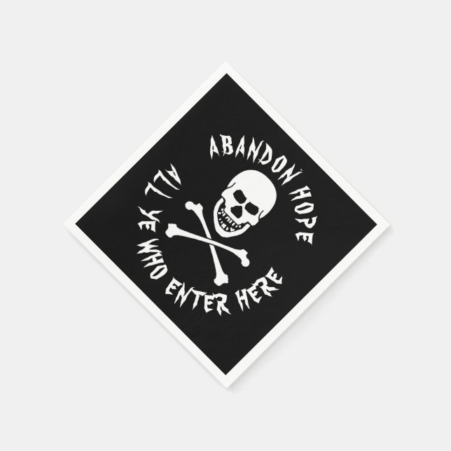 Gallows Humor Dante's Inferno Skull Crossbones Napkins (Corner)