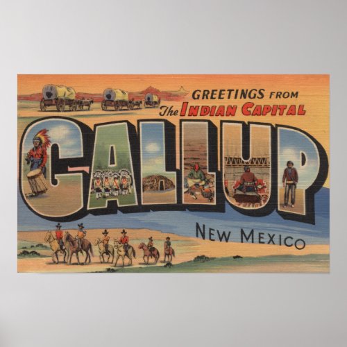 Gallup New Mexico _ Large Letter Scenes Poster