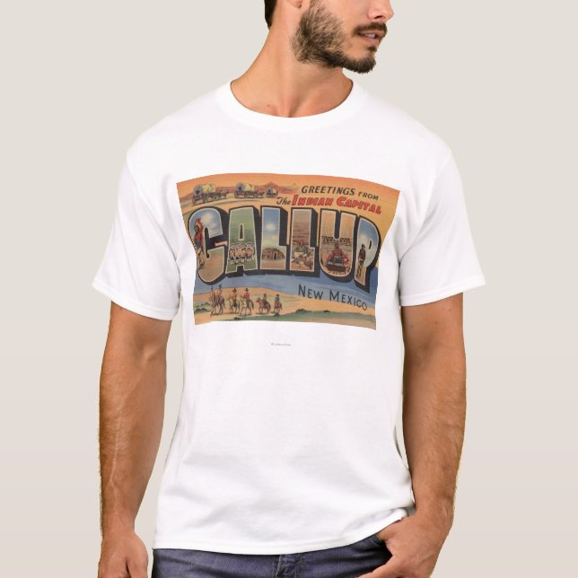 Gallup, New Mexico - Large Letter Scenes T-Shirt (Front)
