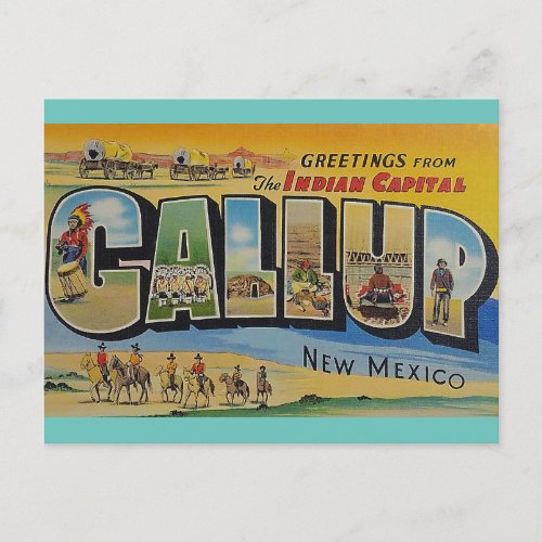 Gallup  New Mexico Vintage Art Travel Postcard