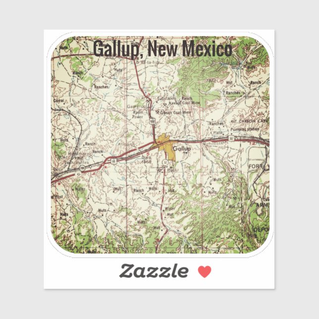 Gallup Topo Map Sticker (Sheet)