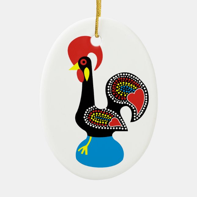 Galo de Barcelos Ceramic Ornament (Front)