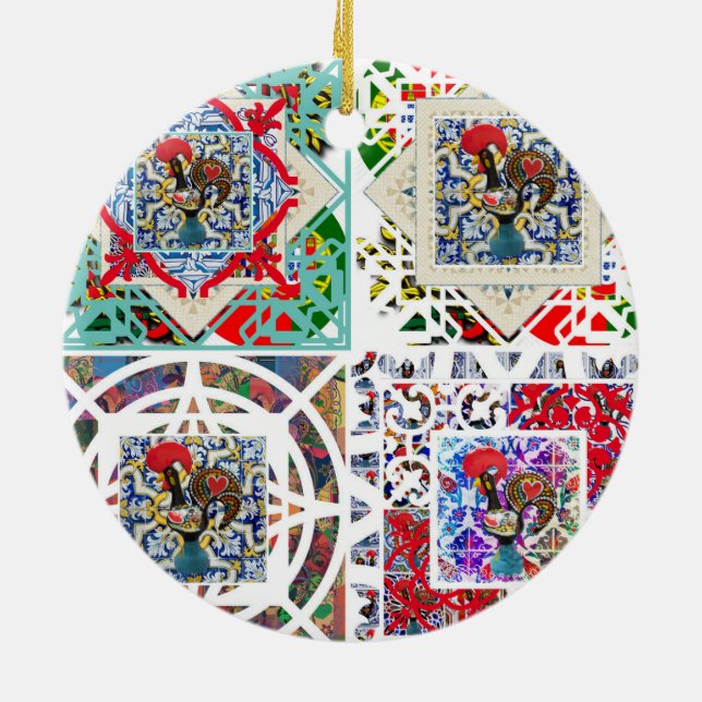 Galo de Barcelos, Po Ceramic Ornament (Back)