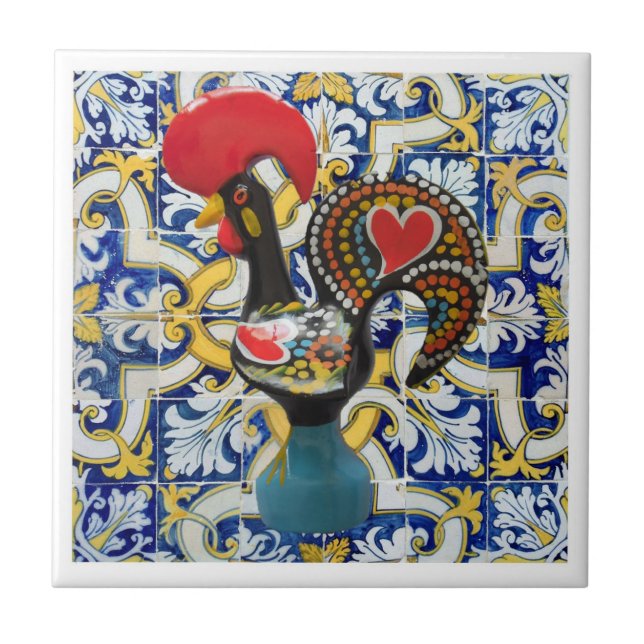 Galo de Barcelos, Portugal Ceramic Tile (Front)