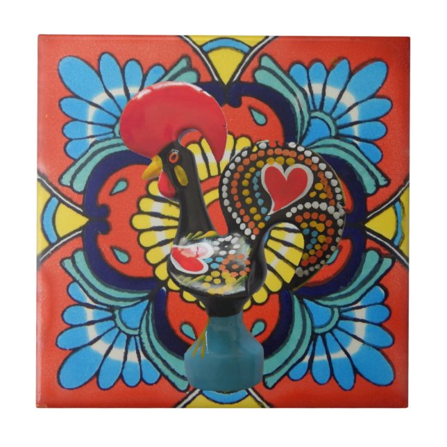 Galo de Barcelos, Portugal Ceramic Tile (Front)