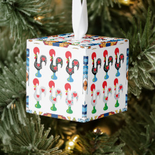 Galo de Barcelos, Portugal Cube Ornament