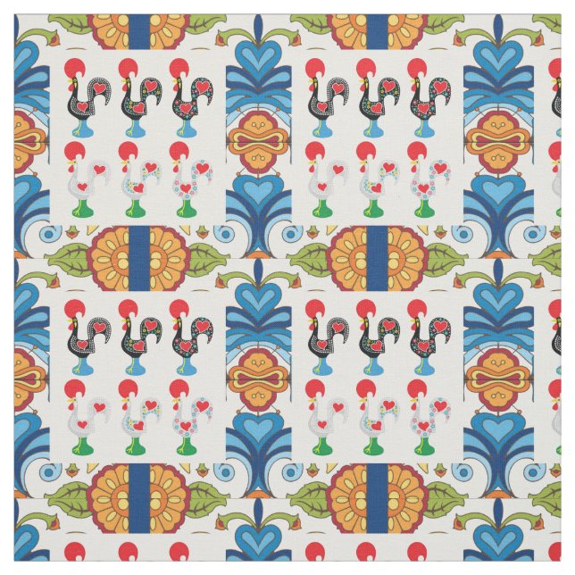 Galo de Barcelos, Portugal Fabric (Swatch)